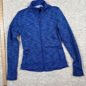 Athleta Blue Heathered Full Zip Track Jacket Athletic Workout Top Women's XS